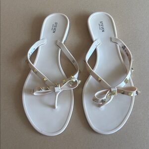 Steven New York blush color Valentino style sandals with gold studs